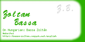 zoltan bassa business card